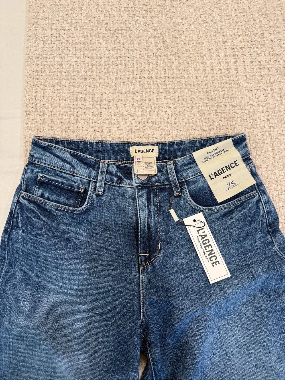 L'AGENCE Blue Denim High-Rise Jeans with Tag